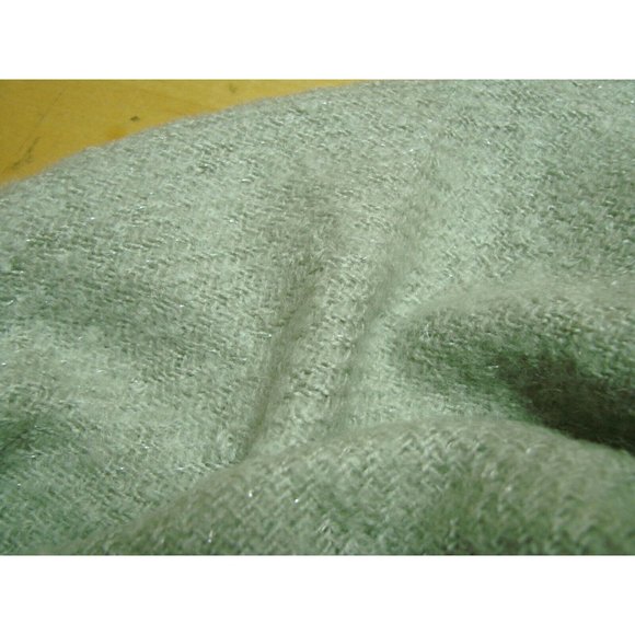 Beige Khaki Glitter 100% Acrylic Infinity Neck Scarf Fringed Raw Hem Warm Winter - Picture 8 of 11